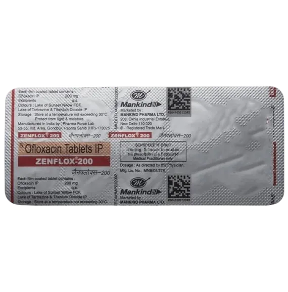 zenflox 200mg tablet 10's